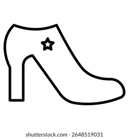 sapatos de couro ícone de calcanhar Contorno logotipo isolado marca