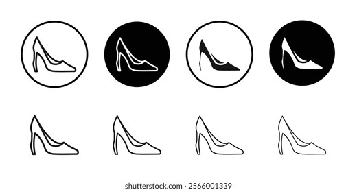 leather shoes heel icon Simple thin outline