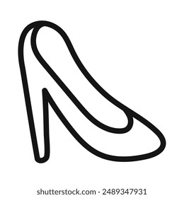 leather shoes heel icon Vector symbol or sign set collection in black and white outline