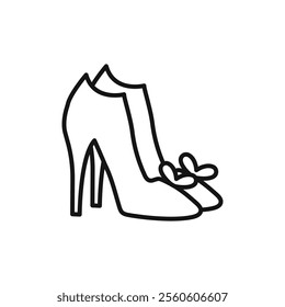 leather shoes heel icon vector line logo art