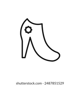 leather shoes heel logo sign vector outline