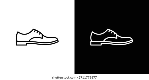 Leather shoes icon outline. Vector isolated pictogram for web