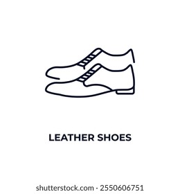 leather shoes outline icon. Linear vector from clothes concept. Thin line leather shoes icon isolated on white background