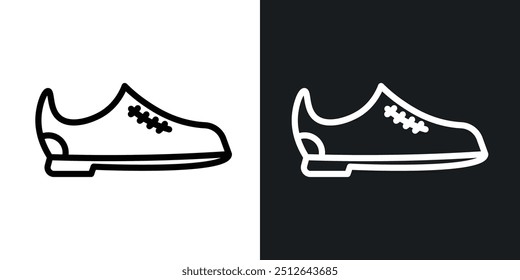 Leather shoes outlined icon vector collection.