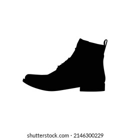 Leather Shoes Silhouette. Black and White Icon Design Element on Isolated White Background