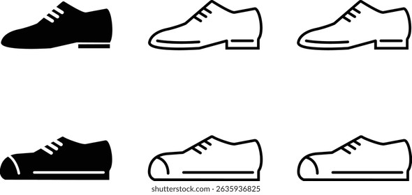 Ícone de sapatos e tênis de couro