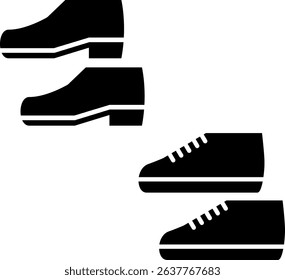 Leather shoes and sneakers mark