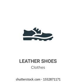 Leather shoes vector icon on white background. Flat vector leather shoes icon symbol sign from modern clothes collection for mobile concept and web apps design.