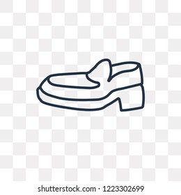Leather Shoes vector outline icon isolated on transparent background, high quality linear Leather Shoes can be used web and mobile