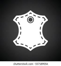 Leather sign icon. Black background with white. Vector illustration.
