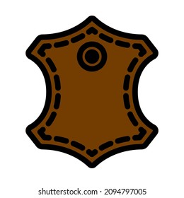 Leder-Zeichen-Symbol. Bearbeitbare, fette Rahmenlinie mit Farbfülldesign. Vektorgrafik.