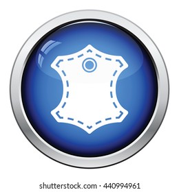 Leather sign icon. Glossy button design. Vector illustration.