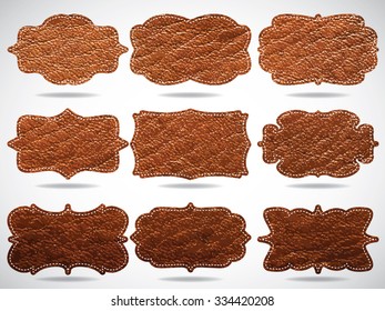 Leather signpost set, vintage style.