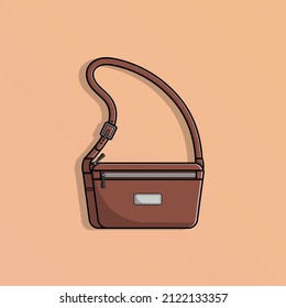 Leather sling bag, Vector illustration eps.10