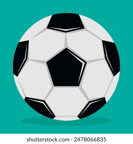 leather soccer ball. Soccer balls or football ball.  Vector illustration. Eps 10.