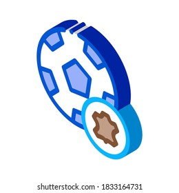 Leder-Fußball-Symbol-Vektorgrafik. isometrisches Lederfußballzeichen. farbige einzelne Symbolillustration