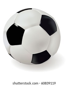 Bola de futebol de couro. Ilustração vetorial.
