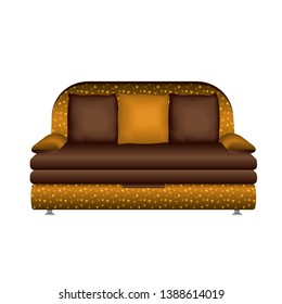 Leather sofa icon. Cartoon of leather sofa vector icon for web design isolated on white background