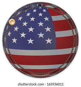 pegatina de cuero con bandera estadounidense