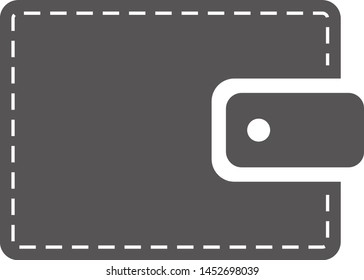 Leather stitched wallet. Vector icon.