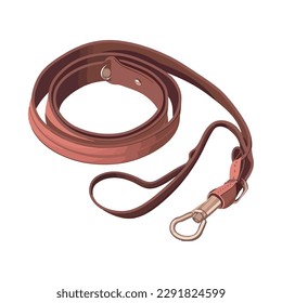 Leather strap tied knot a fashionable accessory icon isolated