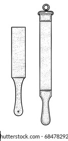 Leather strop illustration, drawing, engraving, ink, line art, vector