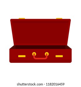 Leather suitcase icon. Flat illustration of leather suitcase vector icon for web design