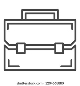 Leather suitcase icon. Outline leather suitcase vector icon for web design isolated on white background
