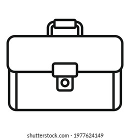 Leather suitcase icon. Outline leather suitcase vector icon for web design isolated on white background