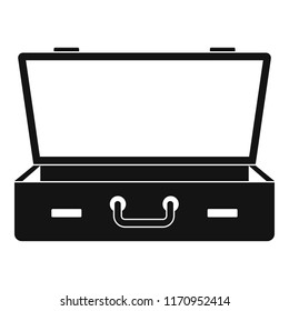Leather suitcase icon. Simple illustration of leather suitcase vector icon for web design isolated on white background