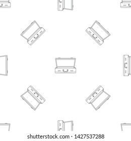 Leather suitcase pattern seamless vector repeat geometric for any web design