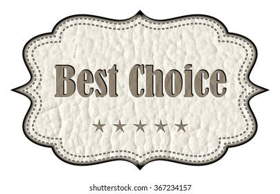 Leather Tag - Best Choice - vector illustration 