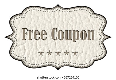 Leather Tag - Free Coupon - vector illustration 
