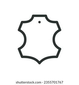 Leather tag isolated icon, natural leather vector symbol with editable stroke