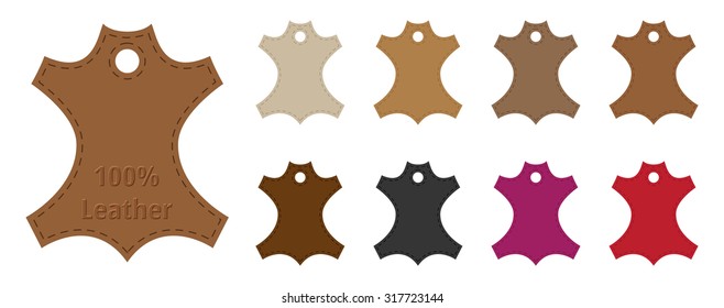 Leather Tags Set with Colors