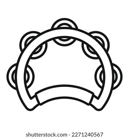 Leather tambourine icon outline vector. Music drum. Musical play