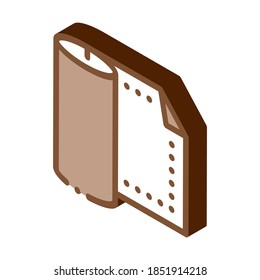 leather textile roll icon vector. isometric leather textile roll sign. color isolated symbol illustration