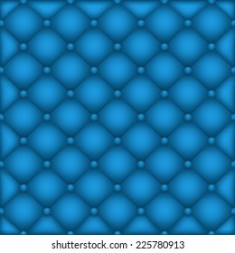 Leather texture or blue leather for background. Soft bag of cushion and blue texture for furniture ornamental. It represents classic, comfort, retro, rich, stylish and vintage. Vector background.