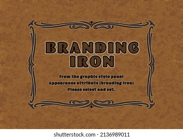 Leather Texture And Branding Iron Graphic Style