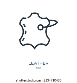 leather thin line icon. fashion, foot linear icons from sew concept isolated outline sign. Vector illustration symbol element for web design and apps.