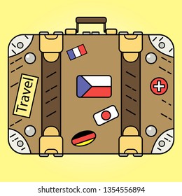 leather travel case vector