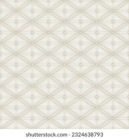 Leather upholstery seamless classic background pattern. Vintage royal texture padded fabric with buttons for antique furniture decoration