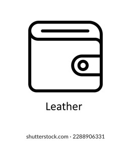 Vector de cuero   iconos de esquema. Material gráfico simple