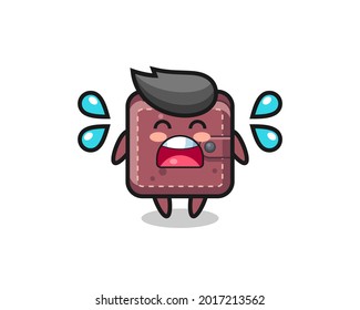 leather wallet cartoon illustration with crying gesture