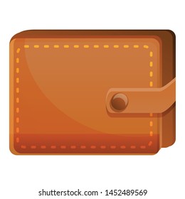 Leather wallet icon. Cartoon of leather wallet vector icon for web design isolated on white background