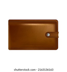 leather wallet male brown purse. male accessory. old object. payment wallet vector, illustration, 3d, realistic, realism