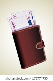  leather wallet with money 
