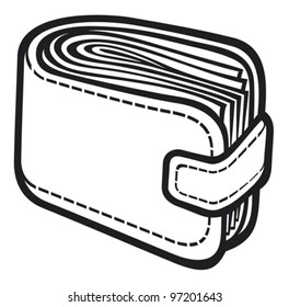 leather wallet with the money