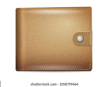 Leather wallet on a white background.