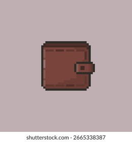 carteira de couro na arte pixel